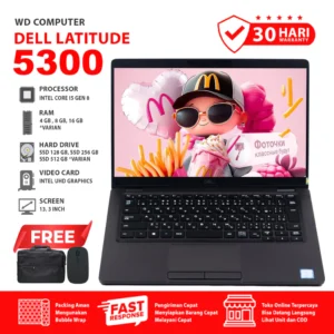 Dell Latitude 5300 Core i5 Gen 8 Ram 8GB SSD 246 GB