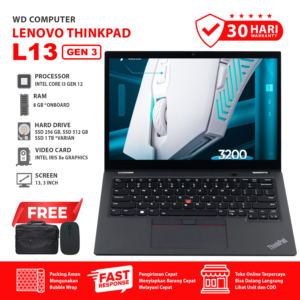 Lenovo Thinkpad L13 Gen 3 Core i3 Gen 12 Layar 13 inch